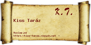 Kiss Taráz névjegykártya